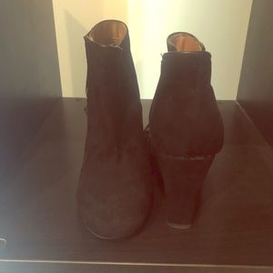 Black suede booties